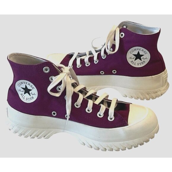 Converse CTAS Lugged 2.0 Hi Mystic Orchid Black Egret Platform Sneakers - Picture 1 of 12